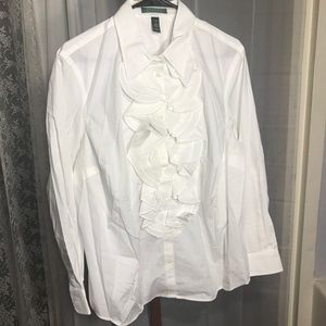 Lauren Ralph Lauren ruffle button up